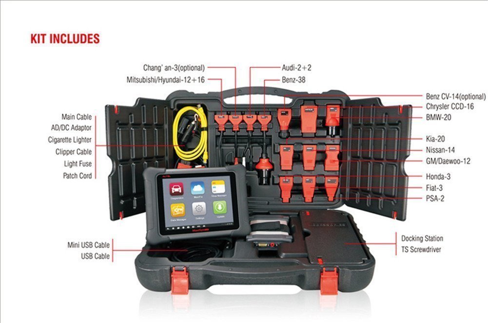 Maxisys Elite all kits that you will get with this obd2 scanner