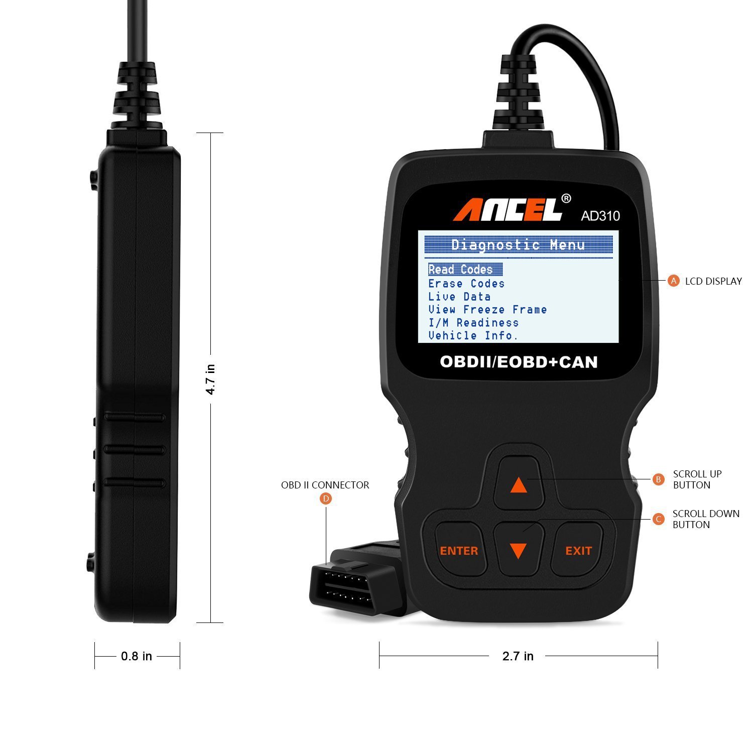 Ancel AD310 obd2 scanner diagnostic scanner