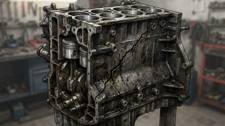 The Engine Block Has Developed a Crack