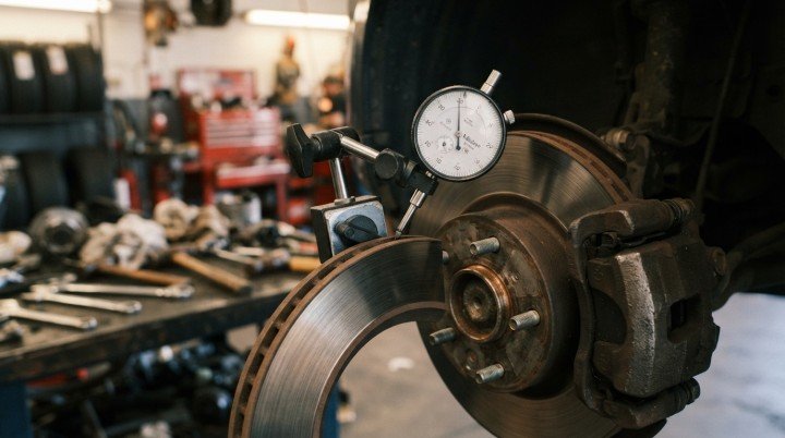 A Brake Disc or Caliper Problem Appears During Braking