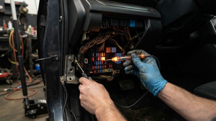 A Blown Fuse, Faulty Relay, or Starting-Circuit Problem